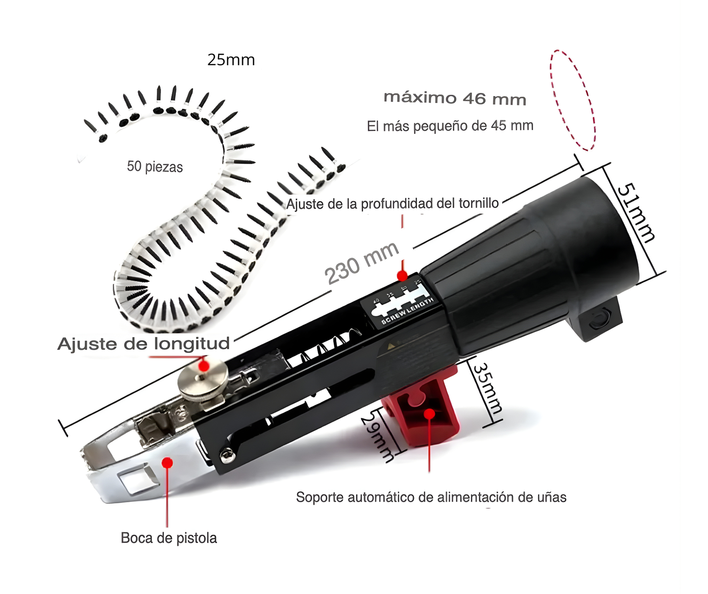 Adaptador Automático de Tornillos para Taladro | 50 tornillos GRATIS + Envío incluido