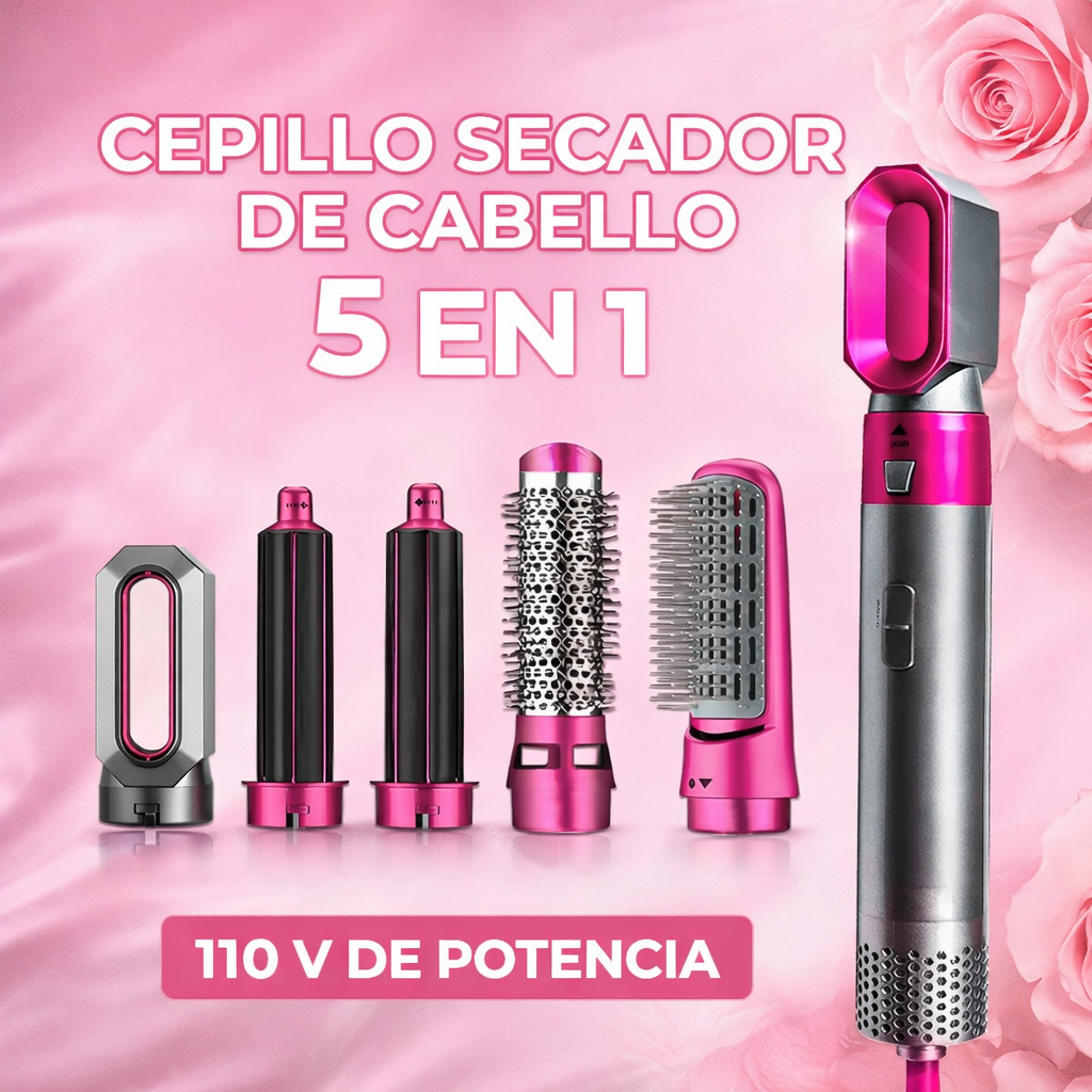 Cepillo secador 5 en 1 alisador de pelo