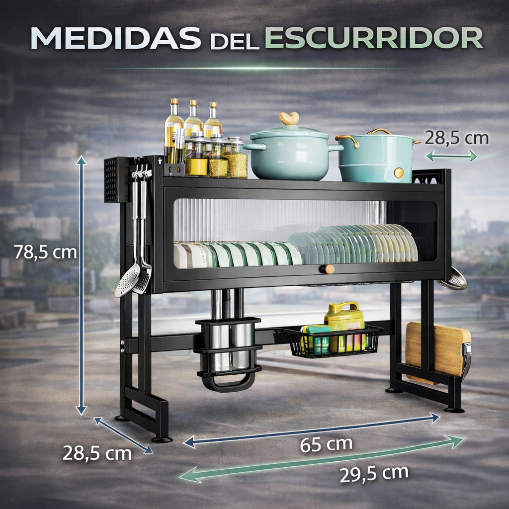 Escurridor Platos Loza Con Tapa