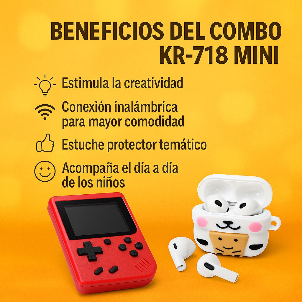 COMBO RELOJ K9 + AUDIFONOS + CONSOLA PORTATIL