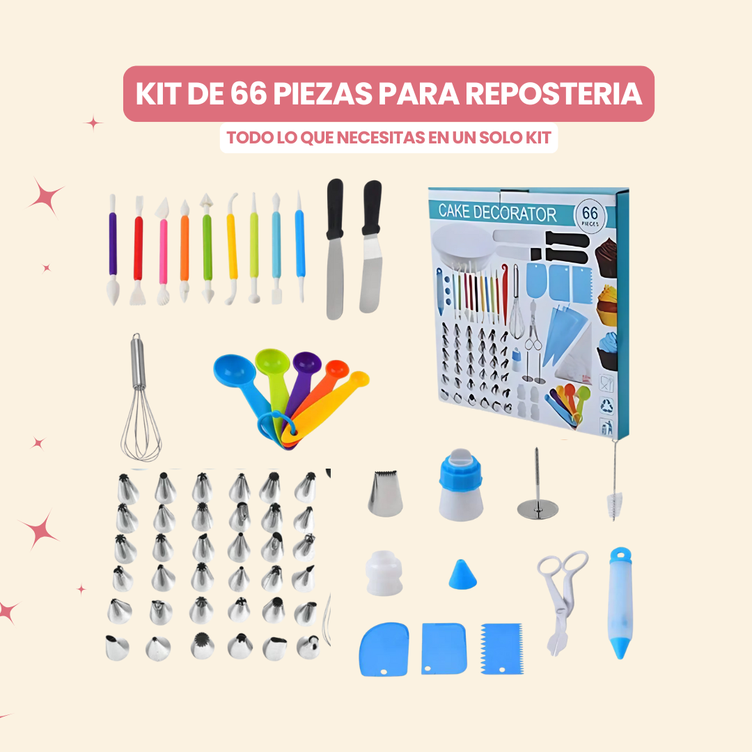 COMBO: Balanza + Batidora + Kit de repostería 66 pcs + ENVÍO GRATIS
