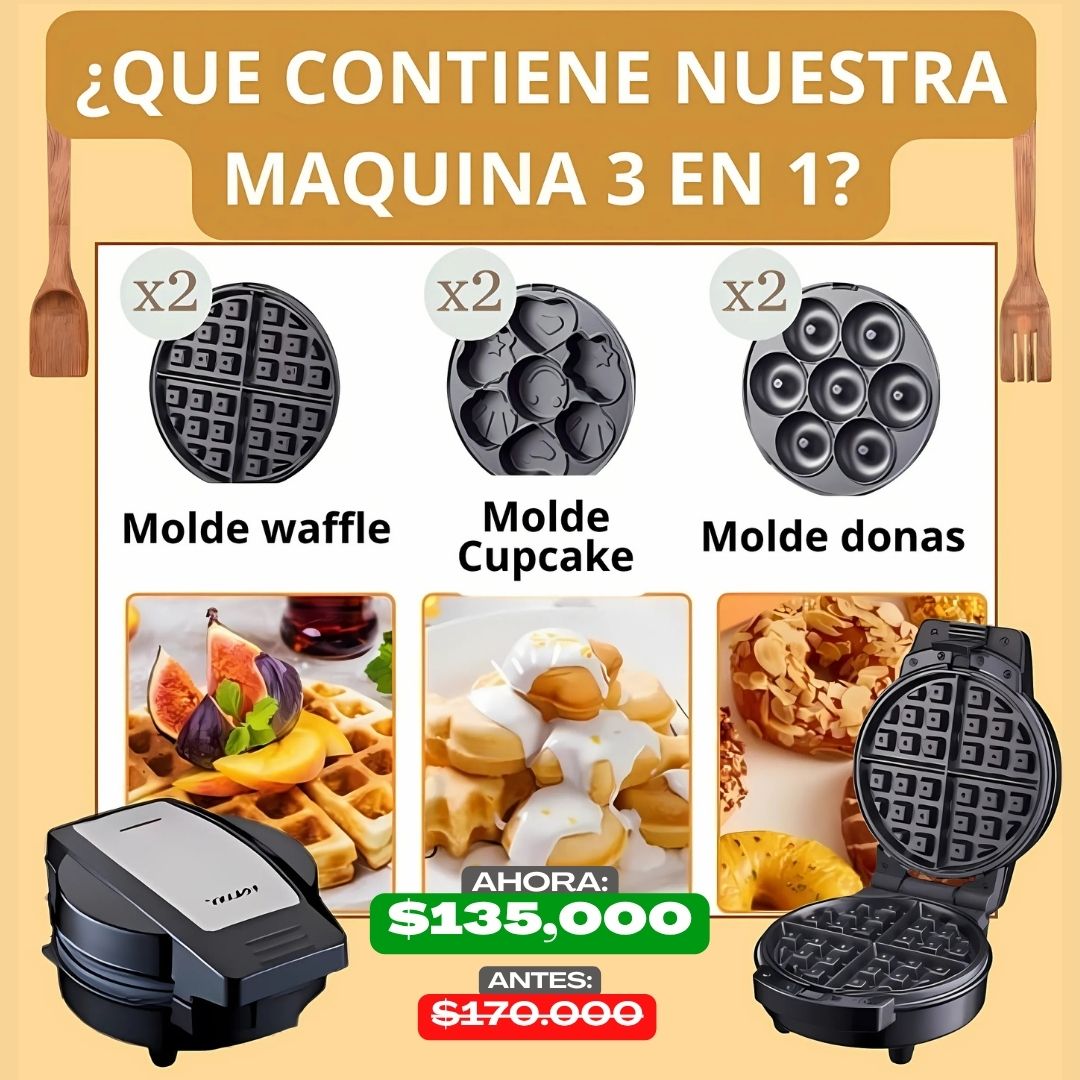 SOKANY 3 en 1 - Waffles, Donas y Cupcakes 🍩🧁🥞