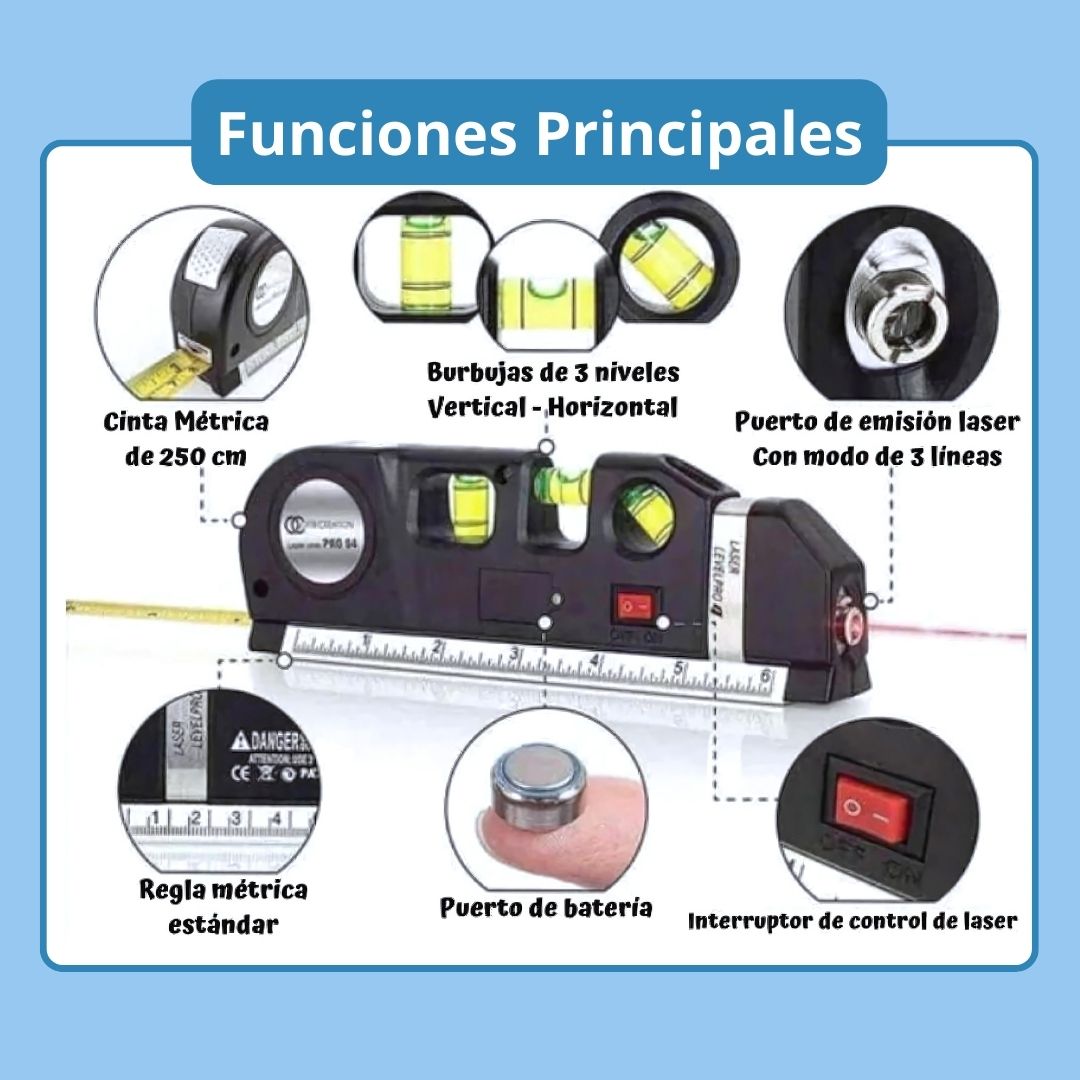 Metro Nivel Láser 4 en 1 + Trípode gratis