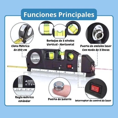 Metro Nivel Láser 4 en 1 + Trípode gratis