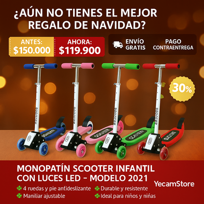 Monopatin Scoteer Infantil Con Luces LED