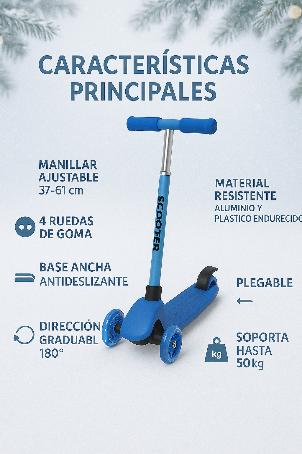 Monopatin Scoteer Infantil Con Luces LED