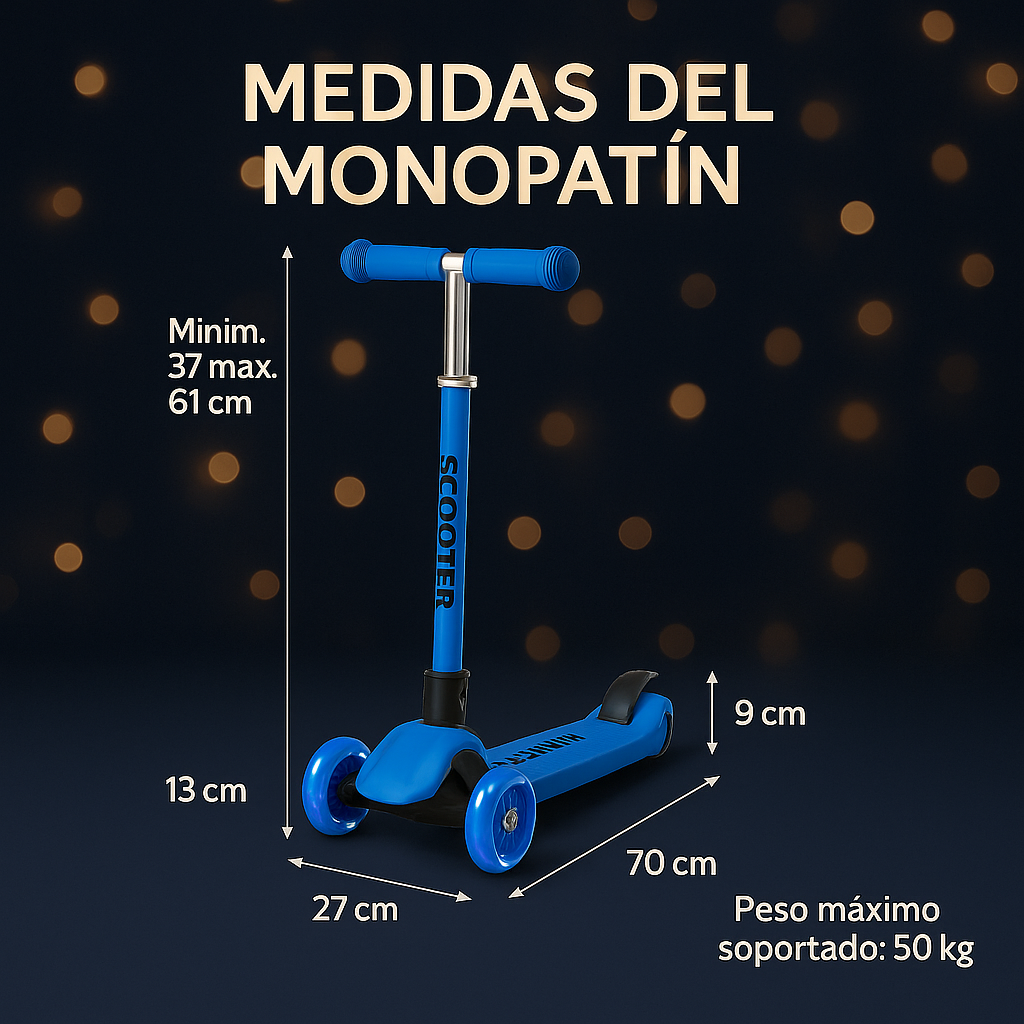 Monopatin Scoteer Infantil Con Luces LED