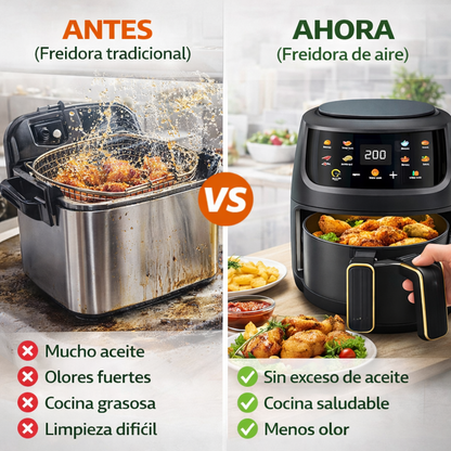COMBO FREIDORA DE AIRE 10L + 6 MOLDES DE SILICONA