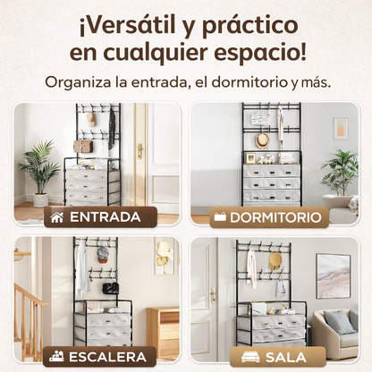 Zapatero 5 Niveles con Perchero – Antipolvo + Envío Gratis