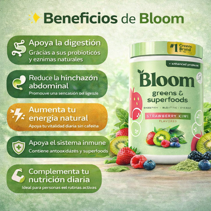 Bloom Nutrition Multivitaminico Verde En Polvo Natural Natural