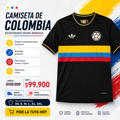 CAMISETA BICENTENARIO NEGRA BORDADA
