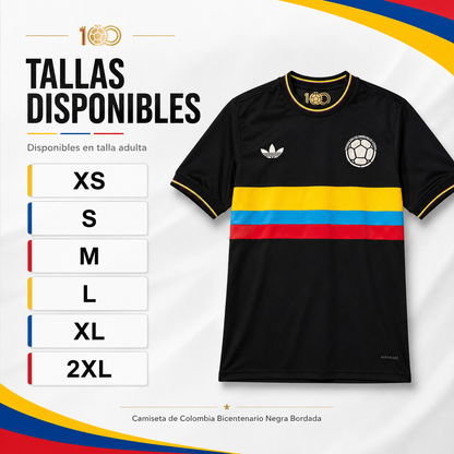 CAMISETA BICENTENARIO NEGRA BORDADA