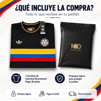 CAMISETA BICENTENARIO NEGRA BORDADA