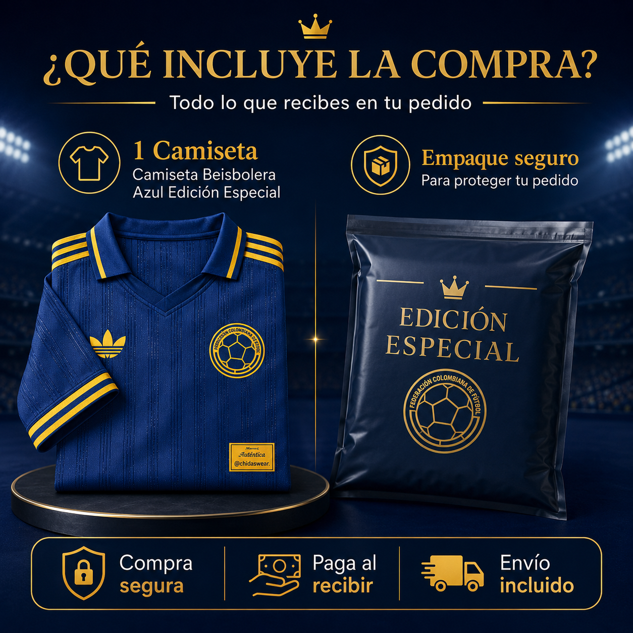 CAMISETA BEISBOLERA AZUL EDICION ESPECIA