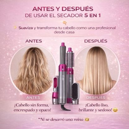 Cepillo secador 5 en 1 alisador de pelo
