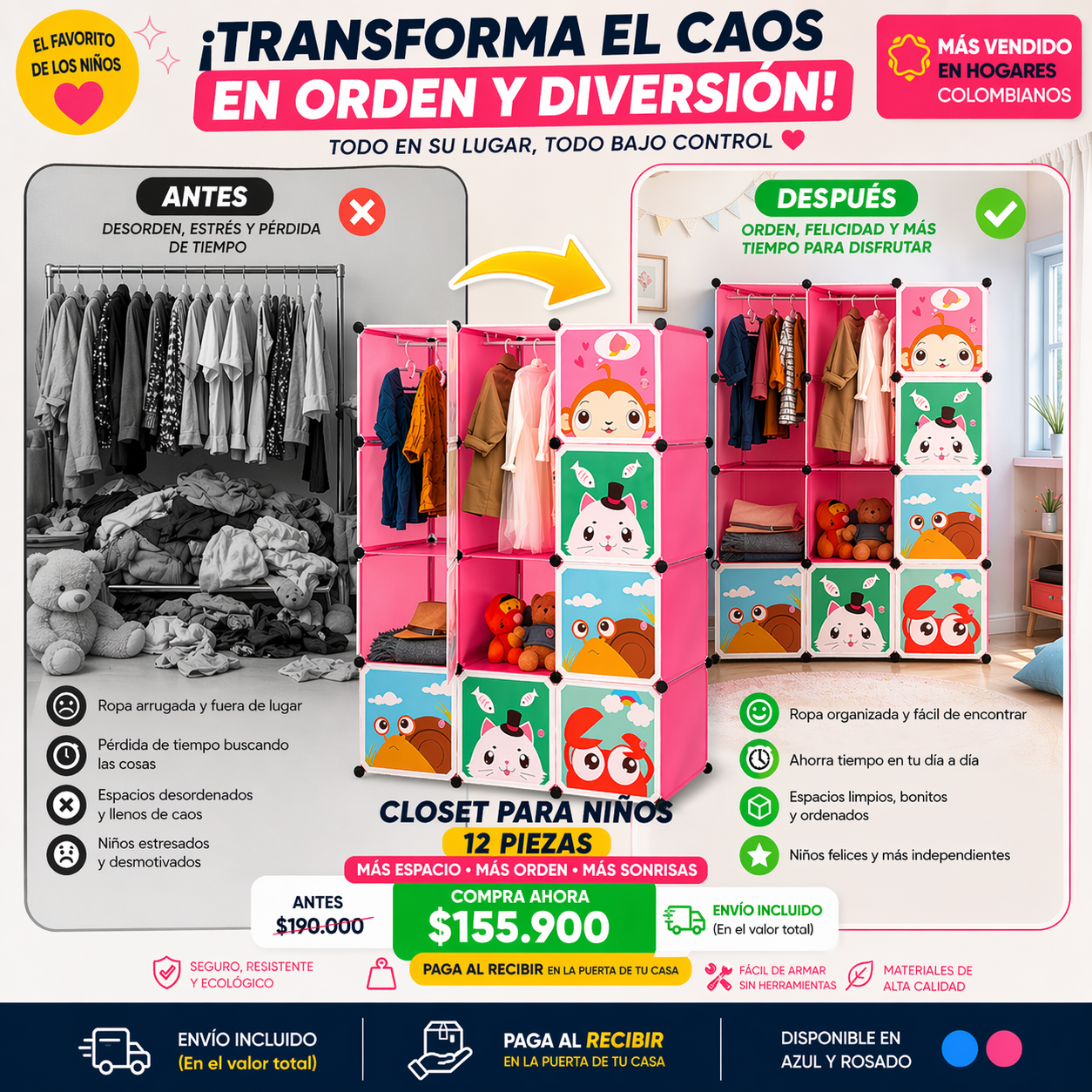 Closet para niños / 12 piezas