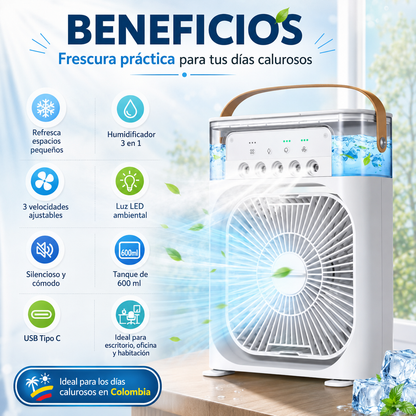 Ventilador Enfriador Humidificador Led + Envio Gratis