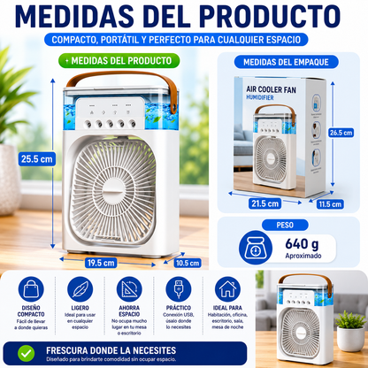 Ventilador Enfriador Humidificador Led + Envio Gratis