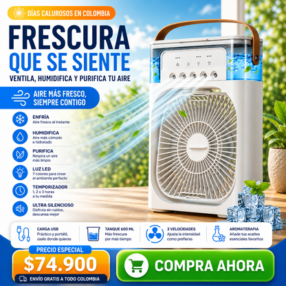 Ventilador Enfriador Humidificador Led + Envio Gratis