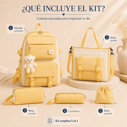 Kit Maleta Mochila Bolsos 5 en 1