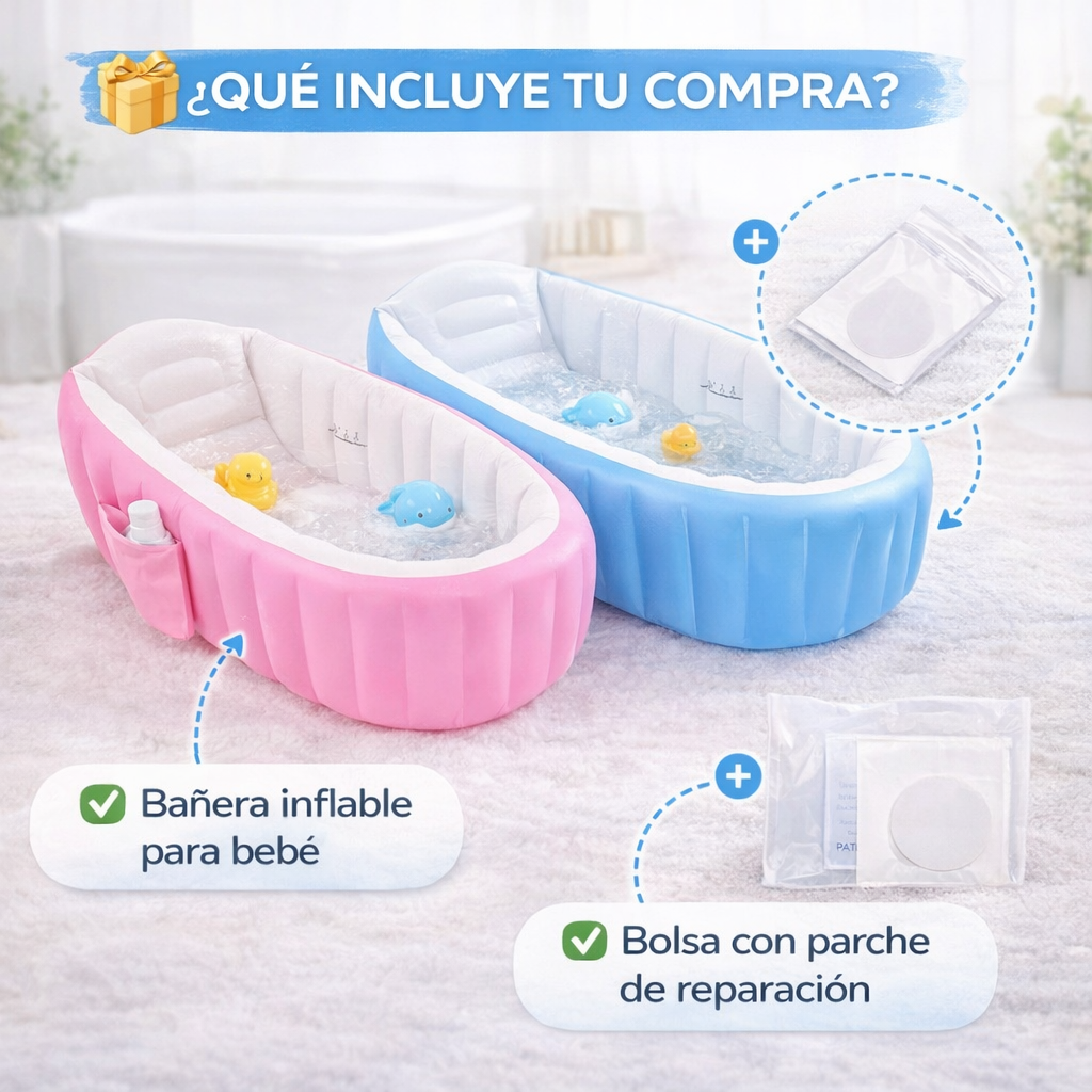Bañera Inflable Para Bebés, Bomba De Air