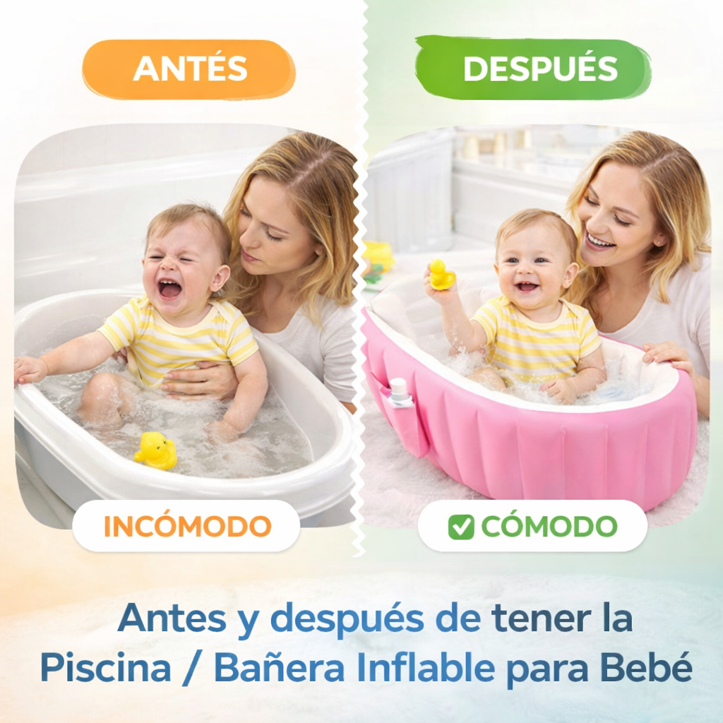 Bañera Inflable Para Bebés, Bomba De Air