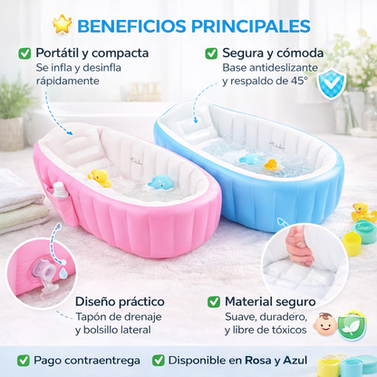 Bañera Inflable Para Bebés, Bomba De Air