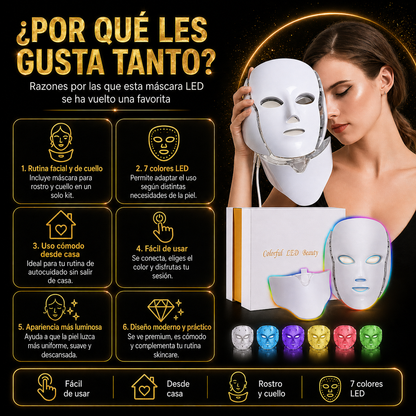 Mascara Led 7 Colores Con Cuello