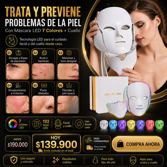 Mascara Led 7 Colores Con Cuello