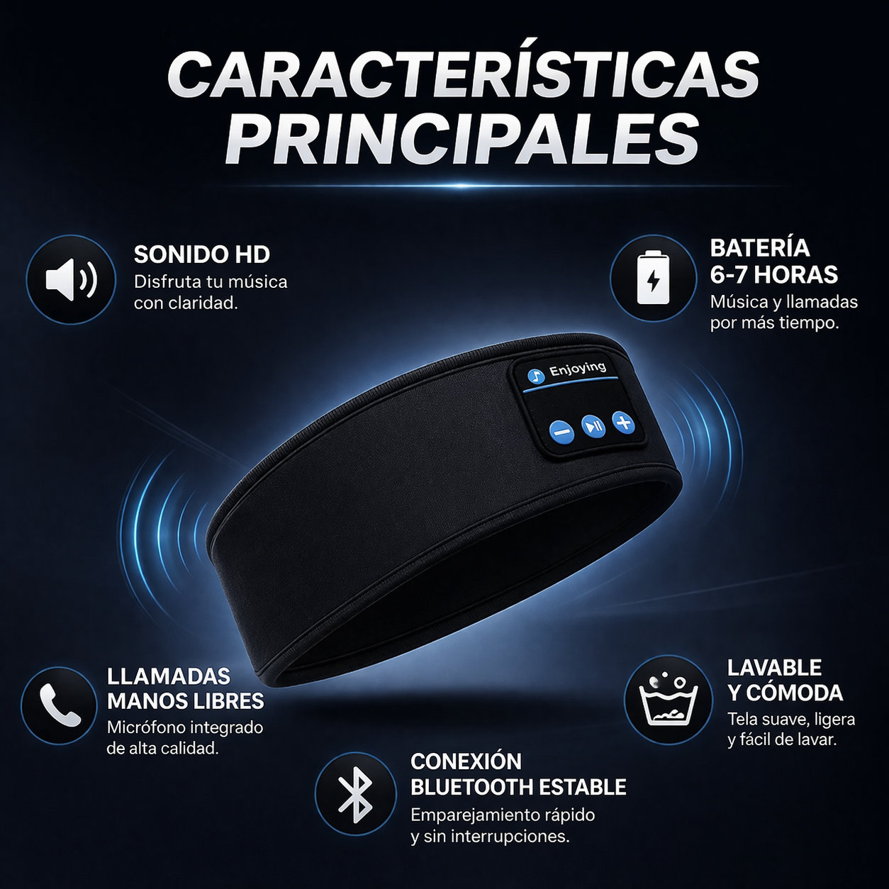 Diadema Balaca Banda Deportiva Bluetooth