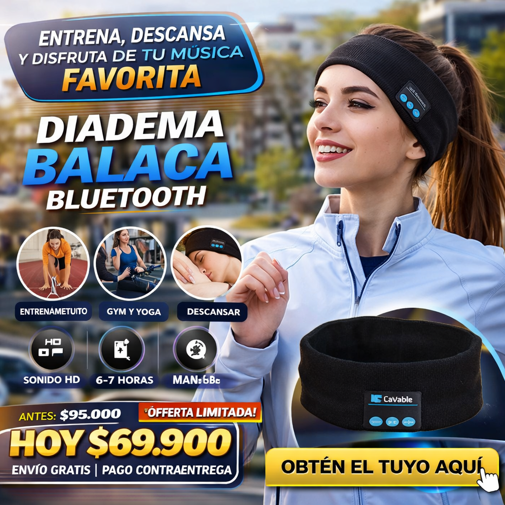 Diadema Balaca Banda Deportiva Bluetooth