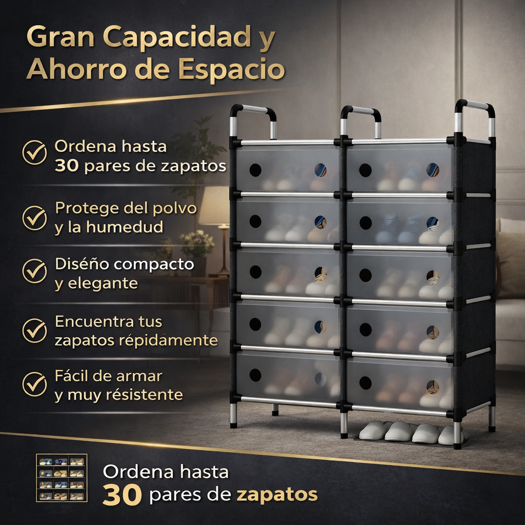 Zapatero 6 niveles DOBLE CON TAPA + ENVIO GRATIS