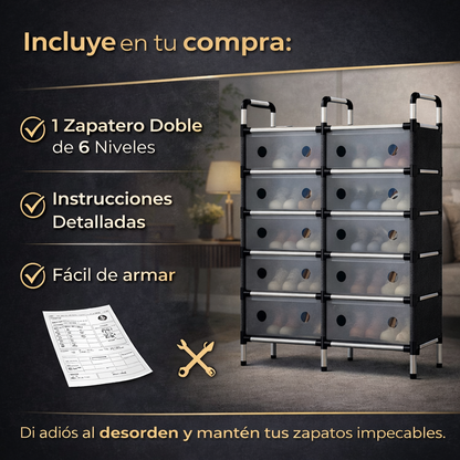 Zapatero 6 niveles DOBLE CON TAPA + ENVIO GRATIS