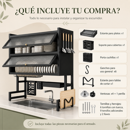 Escurridor 2 PISOS TAPA sobre lavaloza