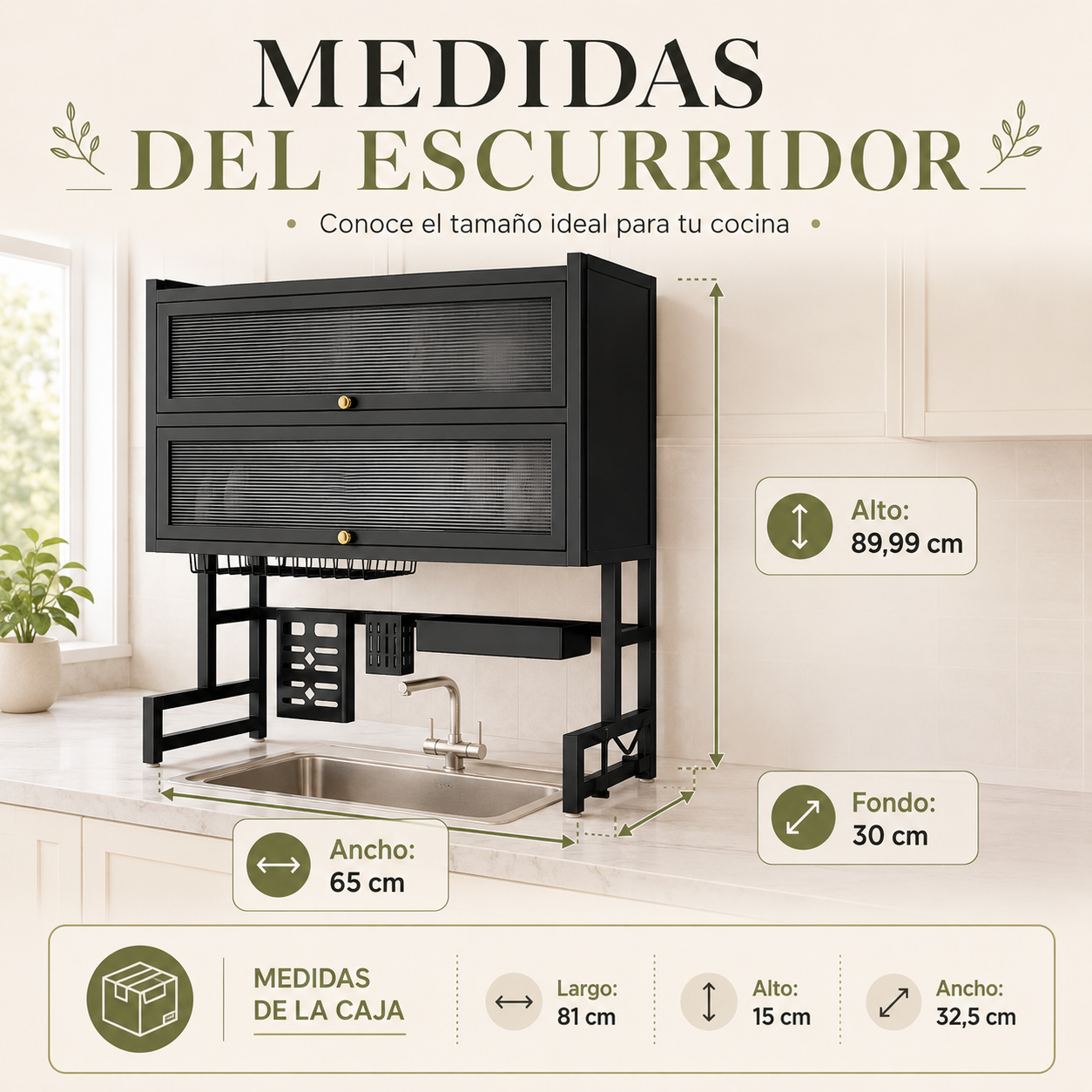 Escurridor 2 PISOS TAPA sobre lavaloza
