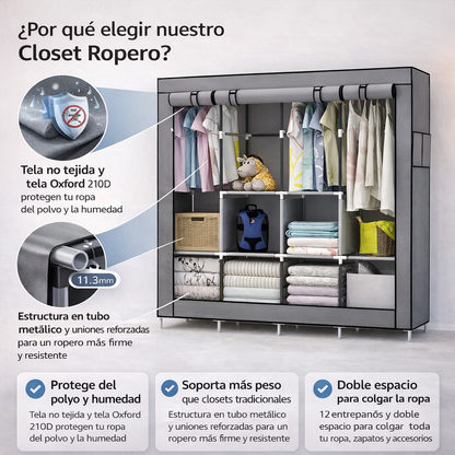 Closet De Ropa 4 Cuerpos + Envío Gratis