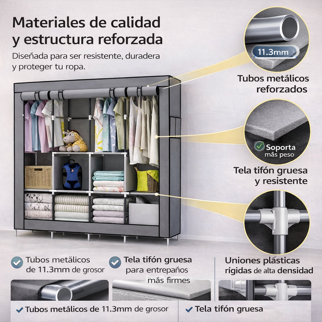 Closet De Ropa 4 Cuerpos + Envío Gratis
