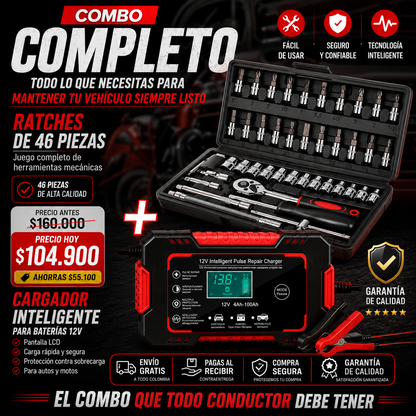 Combo juego de raches de 46pz + Bateria para carro y moto