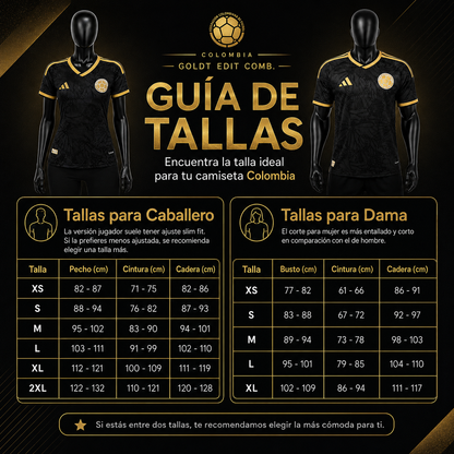 Camiseta Colombia Black and Gold 2026 – Edición Especial Mundial