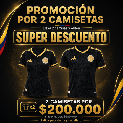 Camiseta Colombia Black and Gold 2026 – Edición Especial Mundial