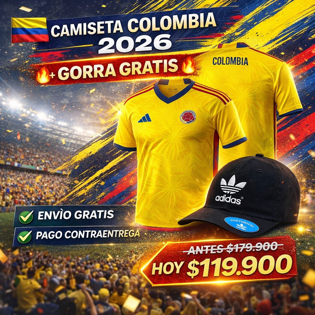 Combo Camiseta Colombia 2026 + Gorra GRATIS | Edición Mundial 🇨🇴