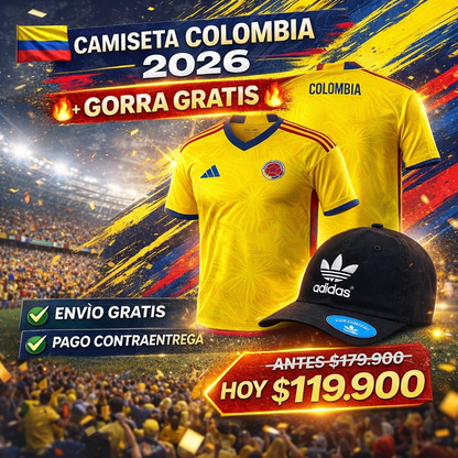 Combo Camiseta Colombia 2026 + Gorra GRATIS | Edición Mundial 🇨🇴