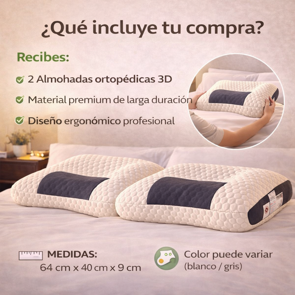 COMBO 2 Almohadas 3D Ergonomic Comfort™