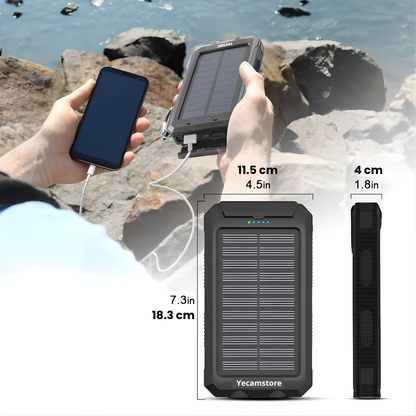 Power Bank Solar 16800mAh | 2 USB + Linterna SOS y Brújula | Carga Exterior