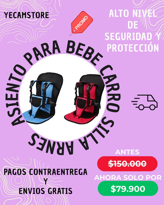Asiento Arnés para Carro – Bebé/Niño 1–6 Años + ENVÍO GRATIS