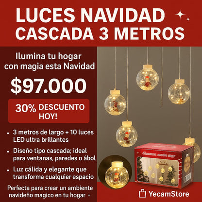 Luz navidad cascada de 3 metros