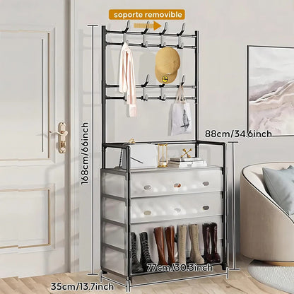 Zapatero 5 Niveles con Perchero – Antipolvo + Envío Gratis