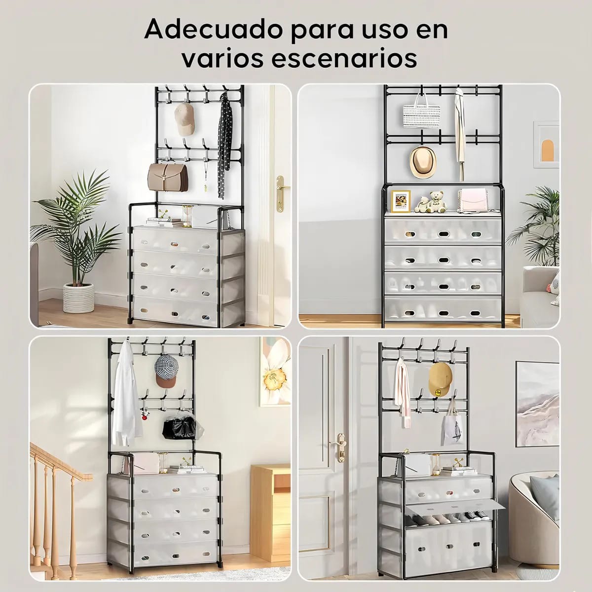 Zapatero 5 Niveles con Perchero – Antipolvo + Envío Gratis