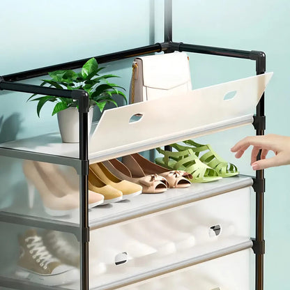 Zapatero 5 Niveles con Perchero – Antipolvo + Envío Gratis