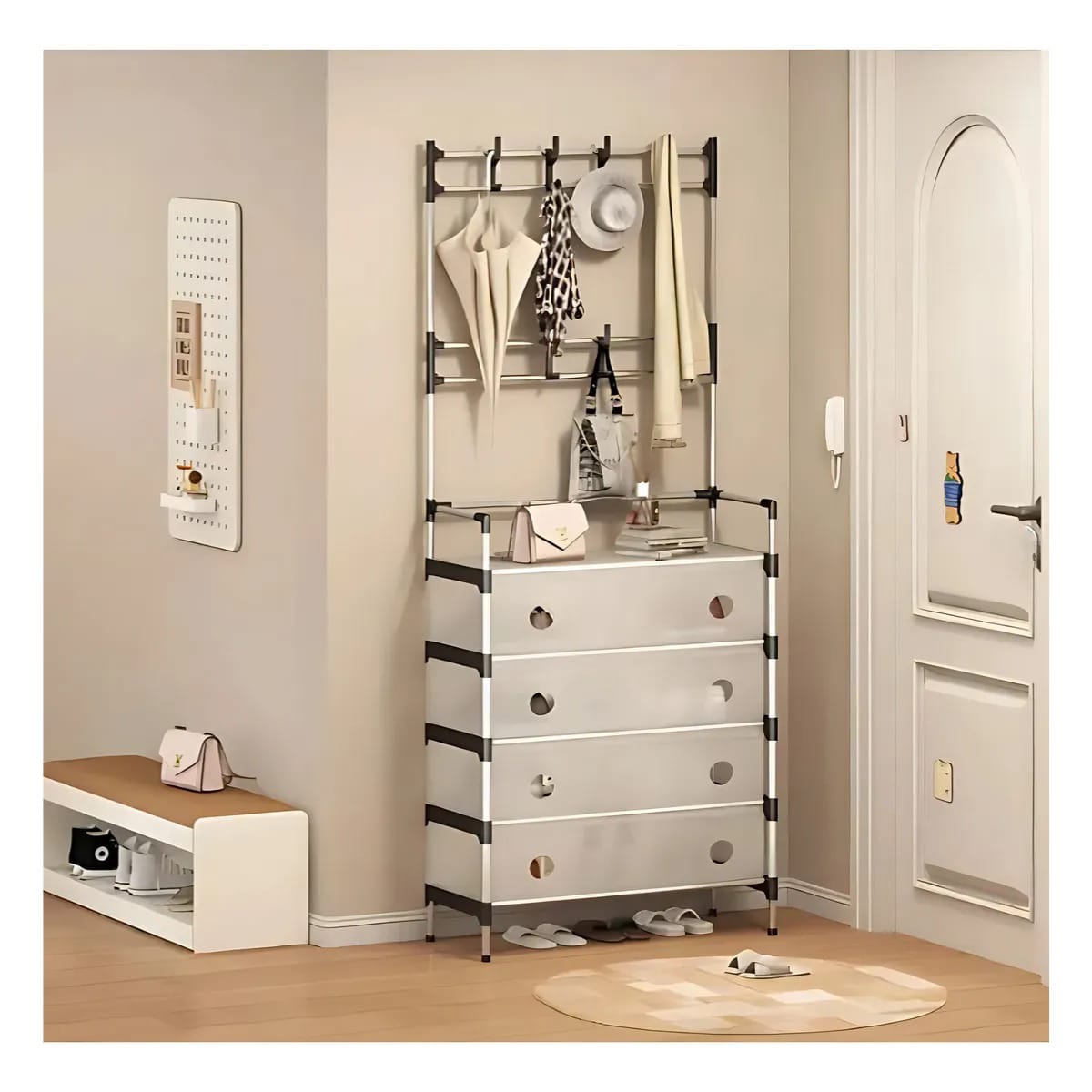 Zapatero 5 Niveles con Perchero – Antipolvo + Envío Gratis